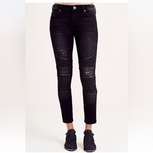 TRUE RELIGION Sz28 HALLE
MIDRISE SUPER SKINNY MOTO
STRETCH JEANS